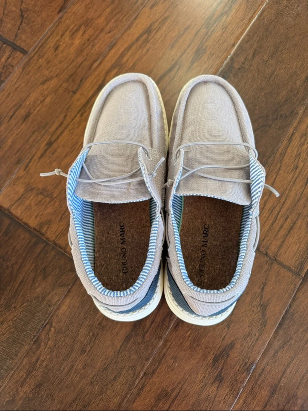 BRUNO MARC Mens Grey slip on Boat Shoes Size 10.5